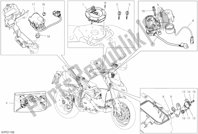 Tutte le parti per il 12d - Dispositivi Elettrici del Ducati Hypermotard 950 2019